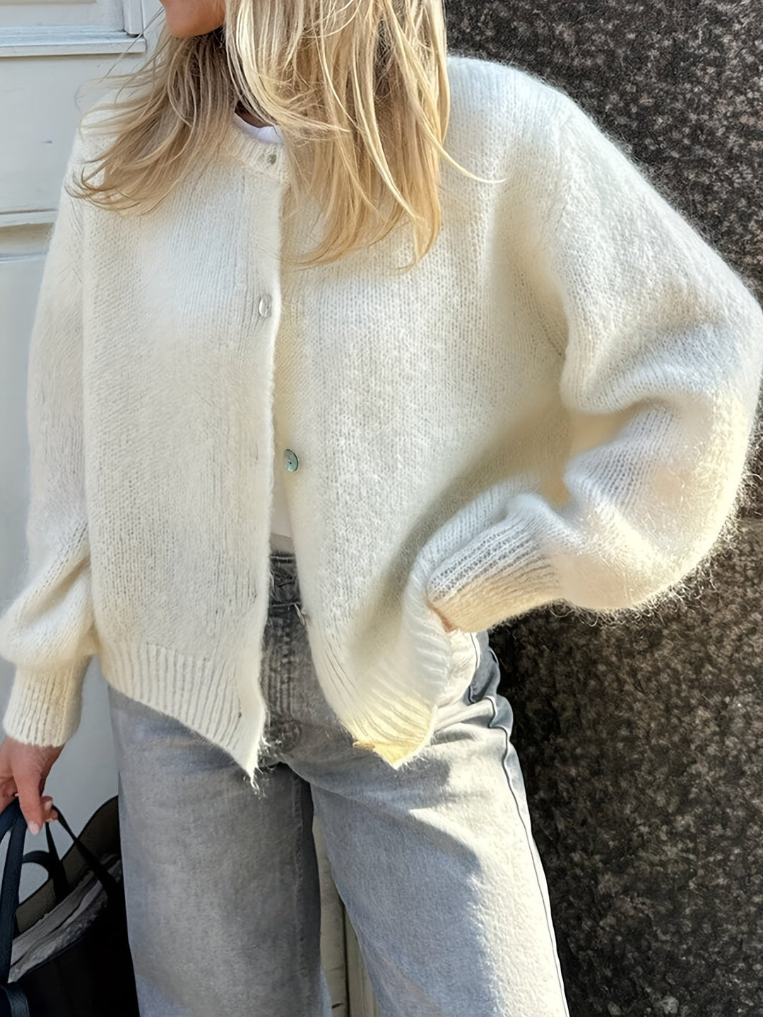 Cardigan en cachemire doux tricoté