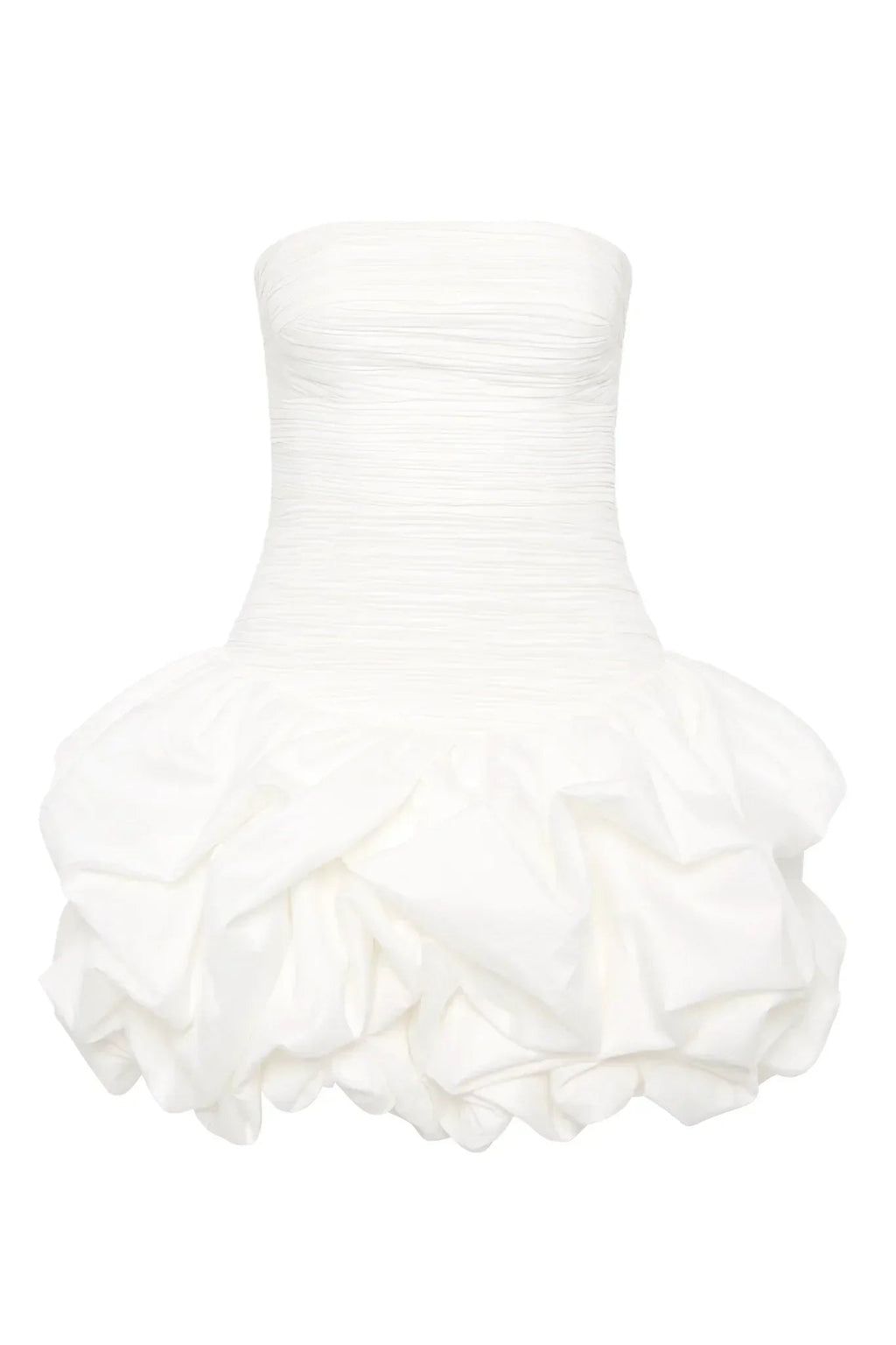 Robe de soirée courte blanche pour femme avec ourlet bouffant