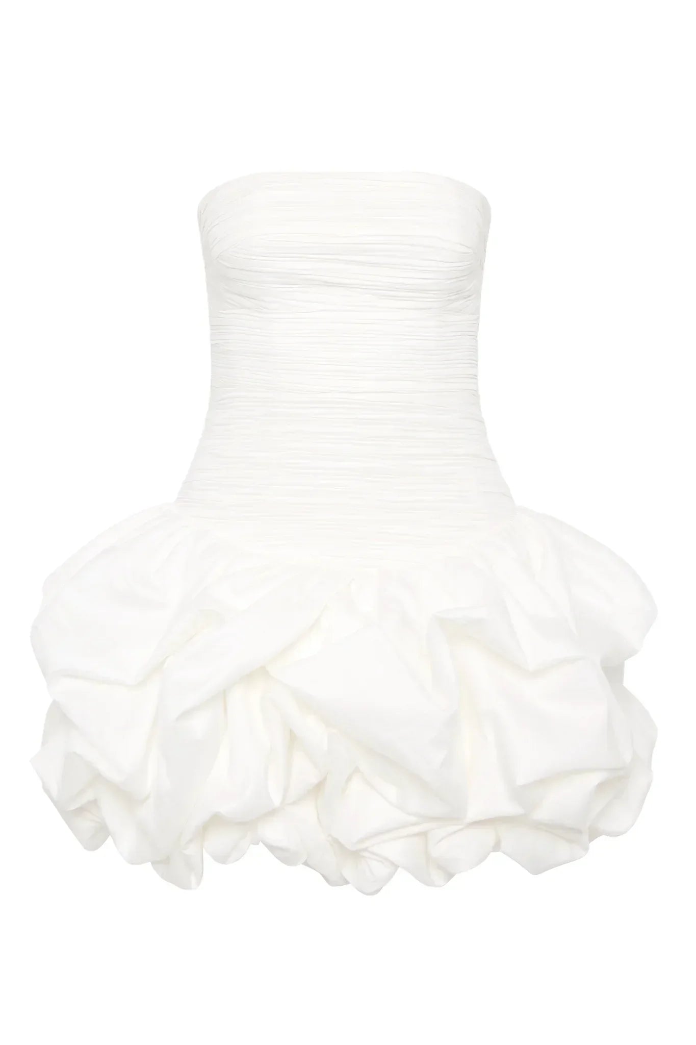 Robe de soirée courte blanche pour femme avec ourlet bouffant