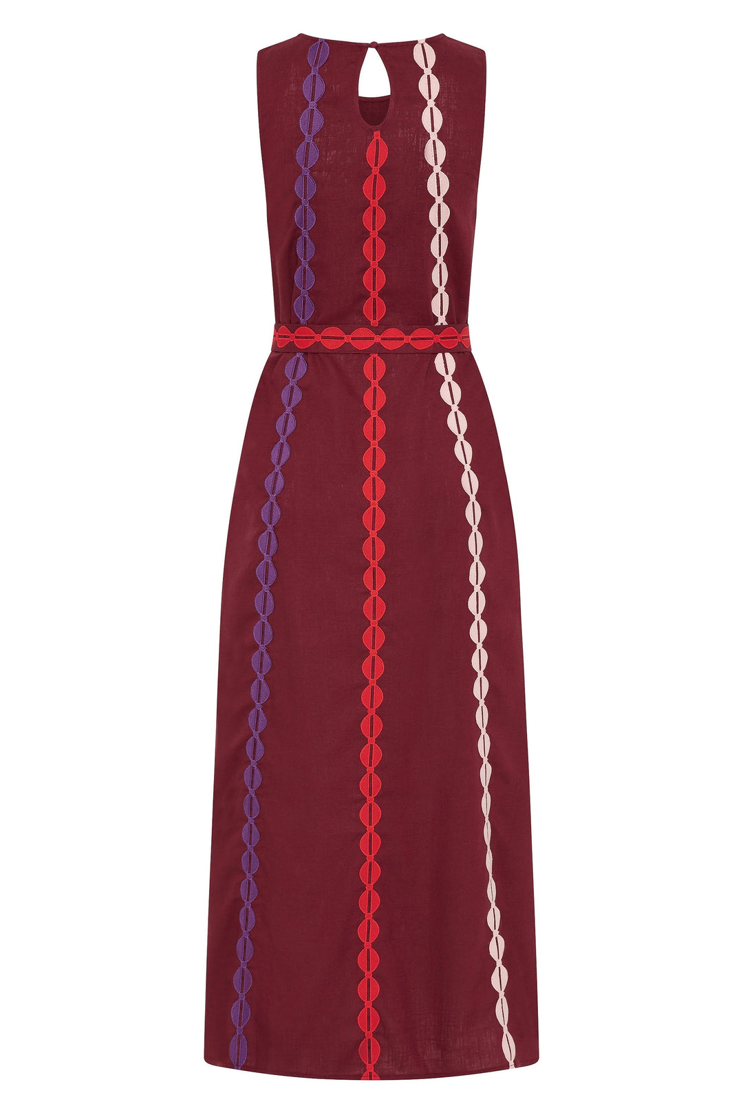 Robe mi-longue marron tabac pour femme