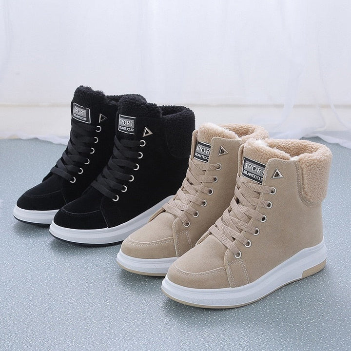 Bottes d'hiver douillettes doublées de fourrure pour femmes