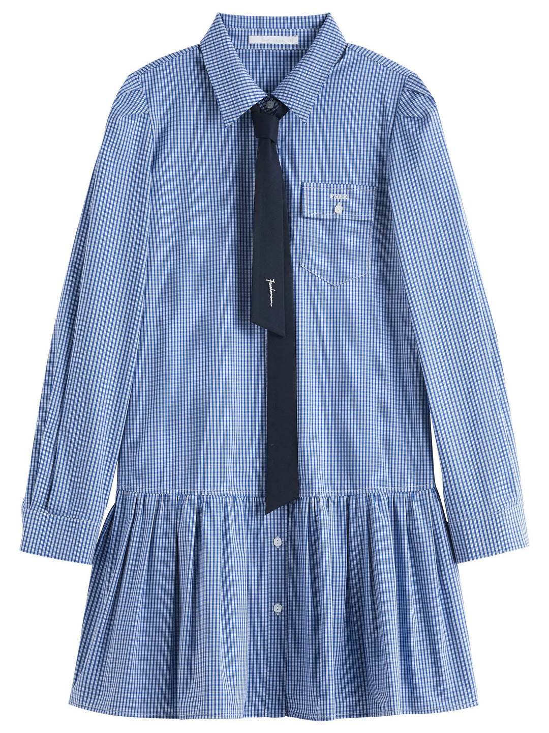 Camille® | Robe vichy à volants et cravate intégrée