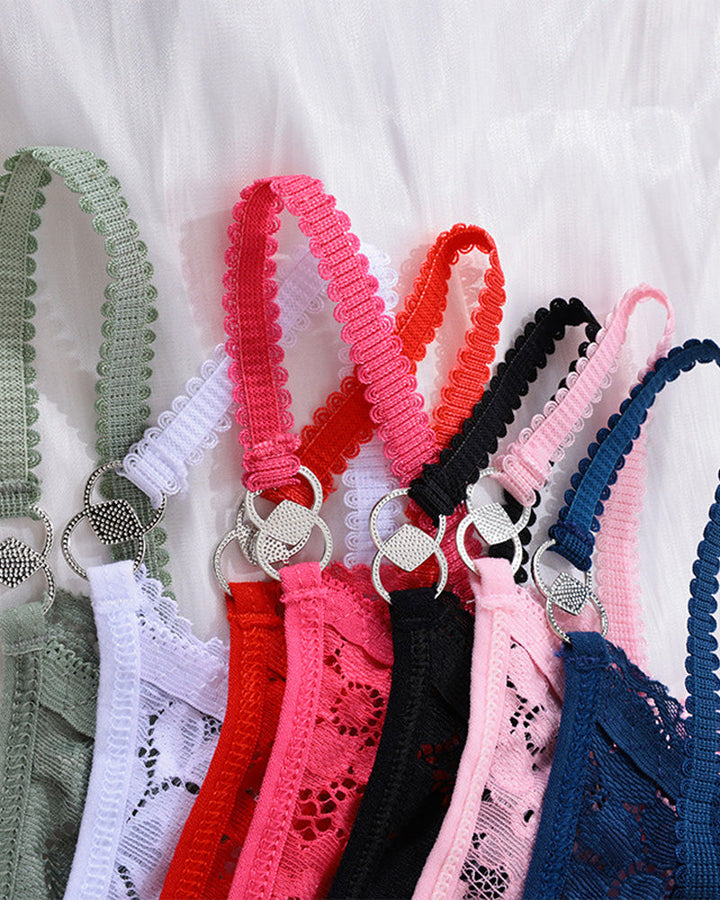 String sexy en dentelle avec nœud