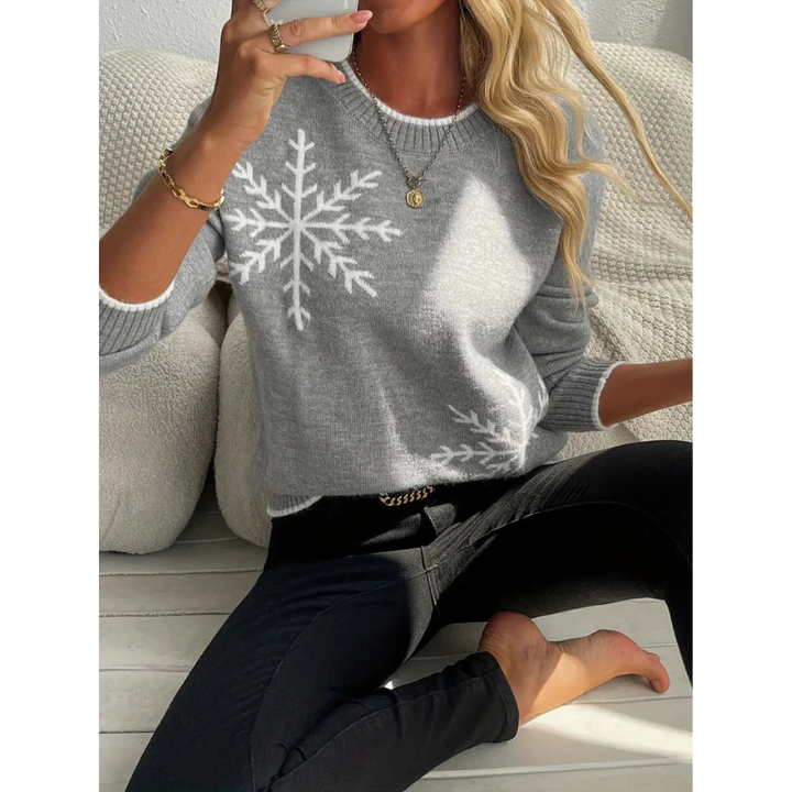 Pull en tricot flocon de neige douillet