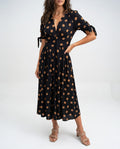 Robe Midi Élégante à Pois pour Femmes
