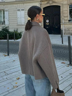 Veste Élégante Matelassée à Revers pour Saisons de Transition