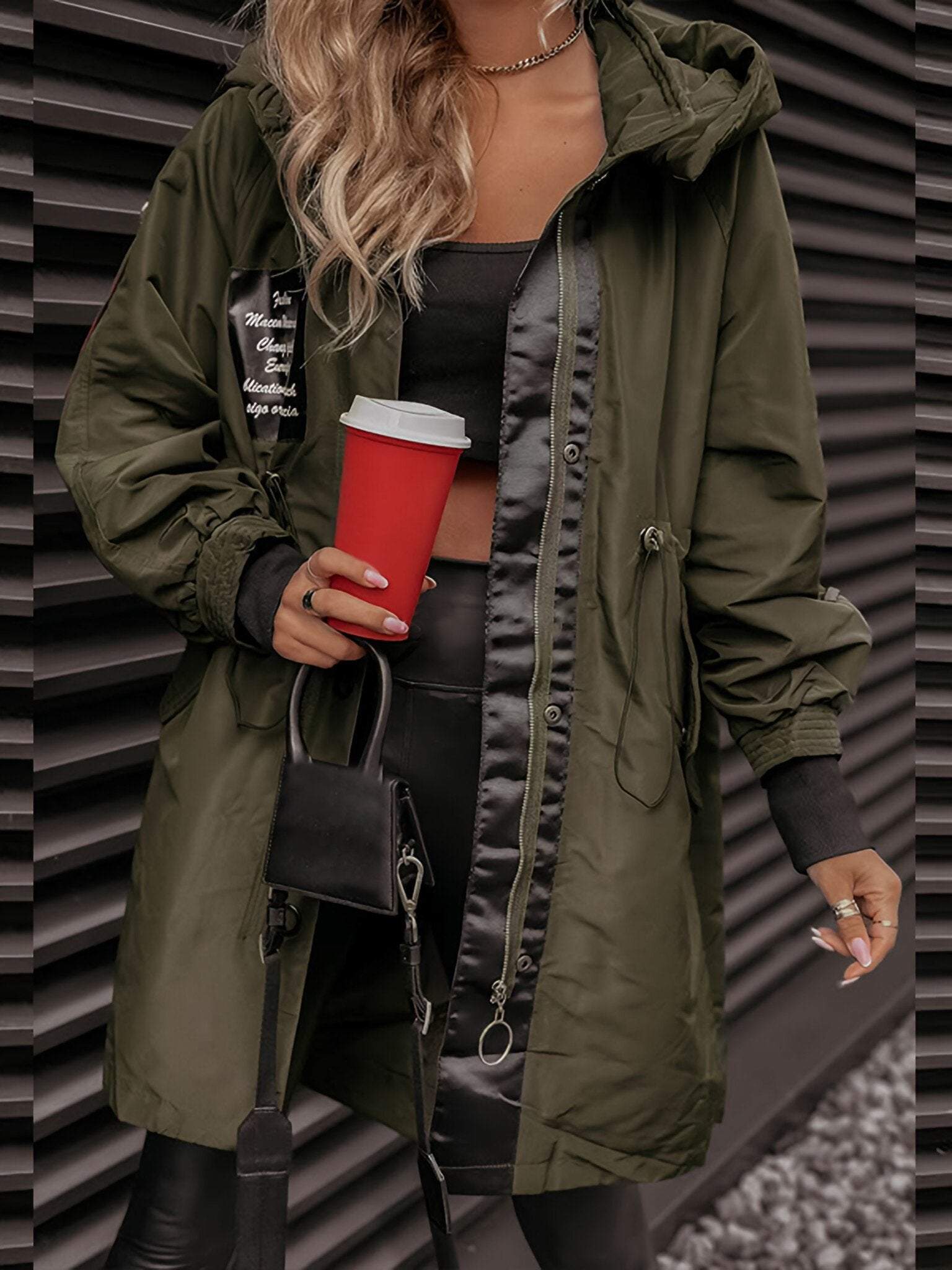 Veste à capuche à manches longues pour femme