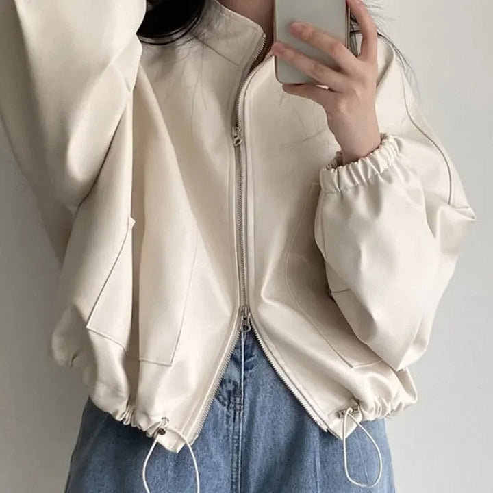 Veste en cuir PU personnalisée style hip-hop