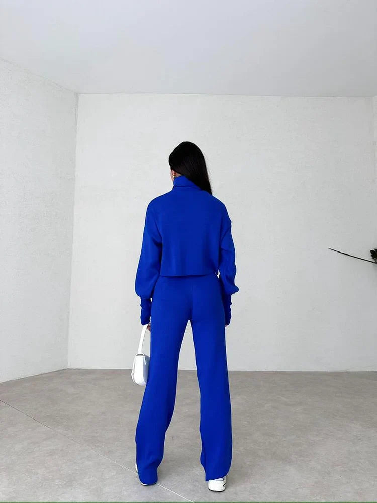 Ensemble de gants en maille col roulé confortable