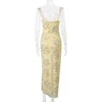 Robe Maxi Dos Nu Plongeant Fleurie Mode Été