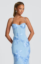 Robe maxi en velours pour femme