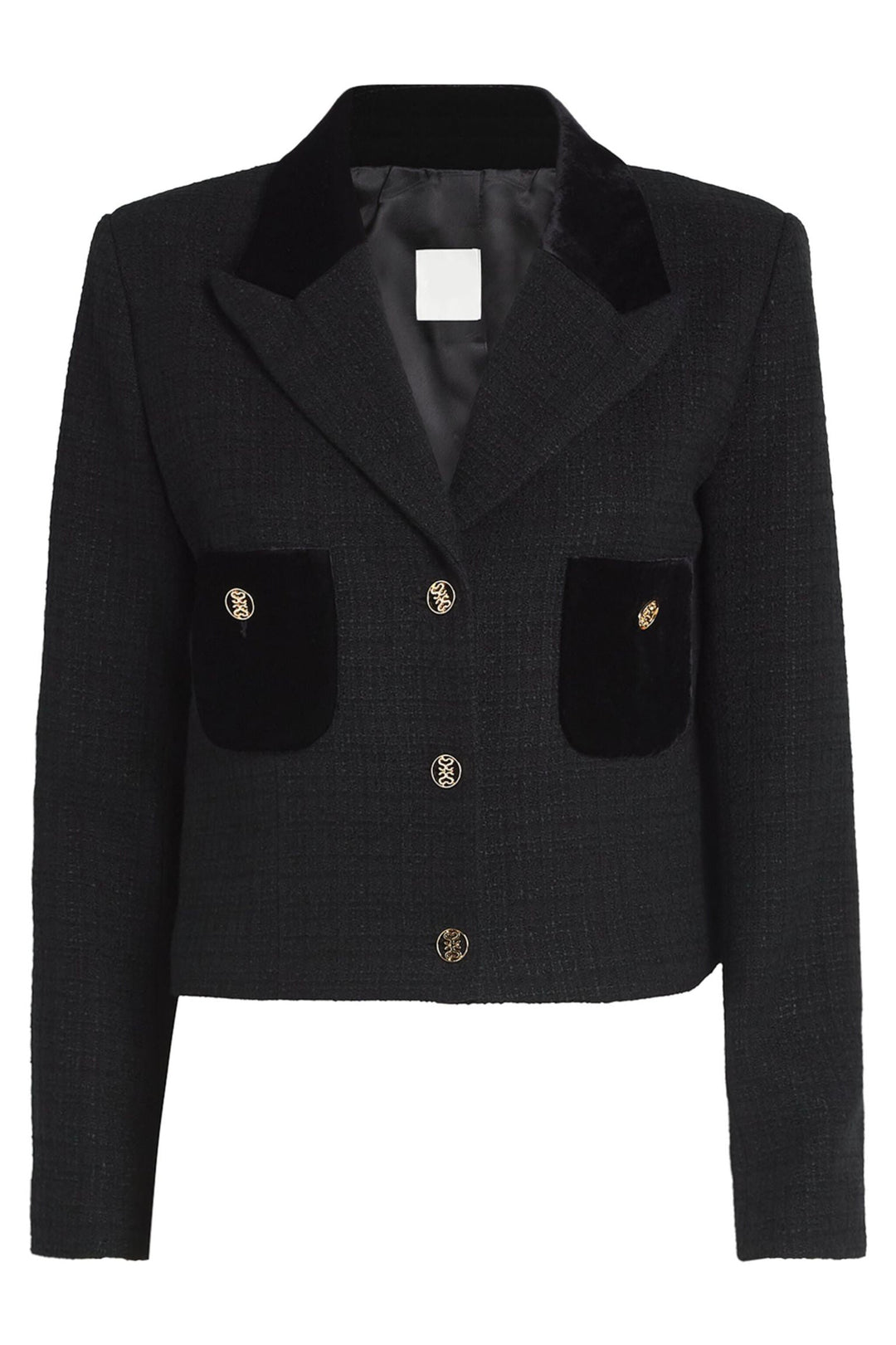 Blazer en velours avec détails de boutons métalliques