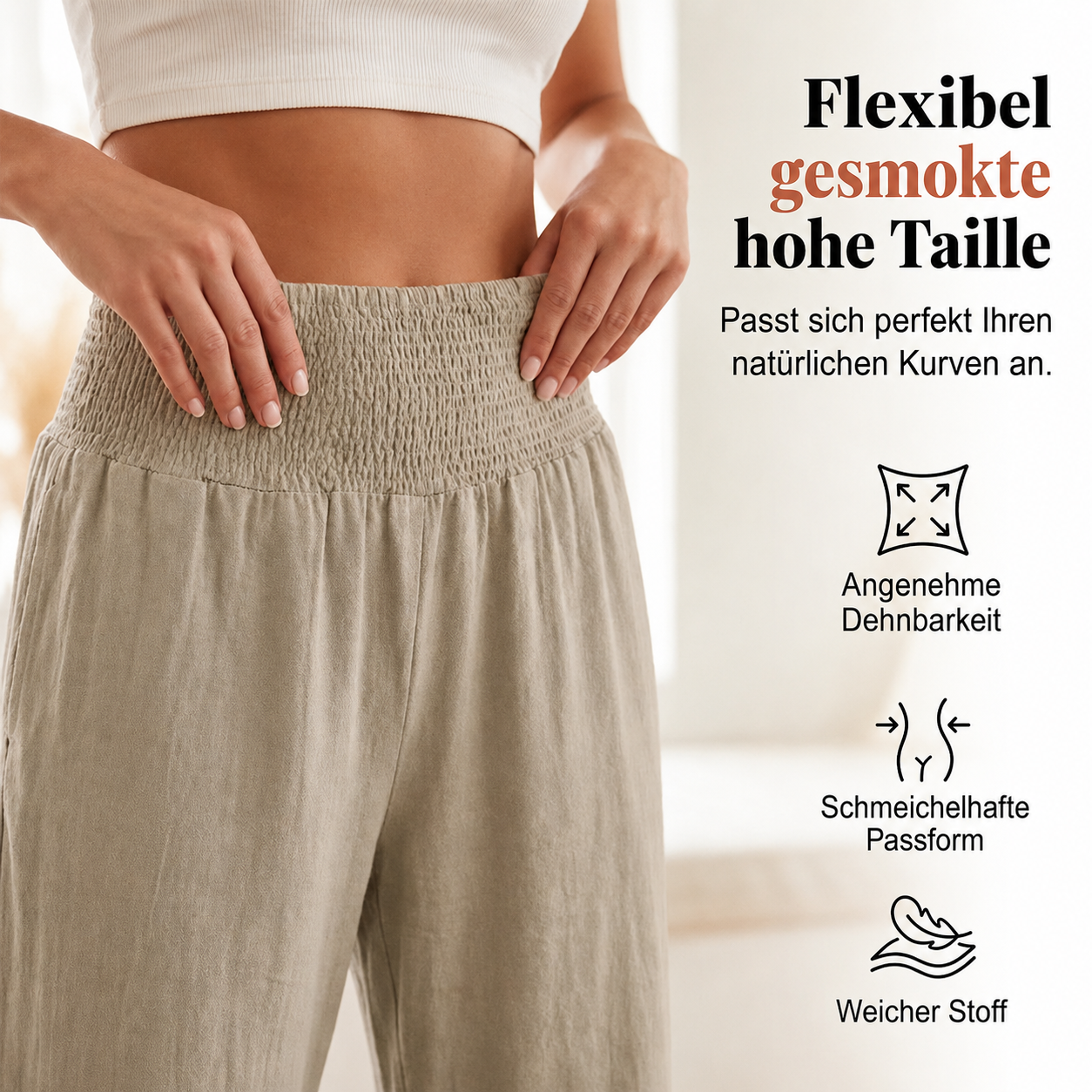 Pantalon large bohème avec ourlet à volants