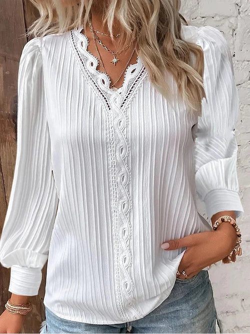 Blouse en dentelle de mousseline pour femmes