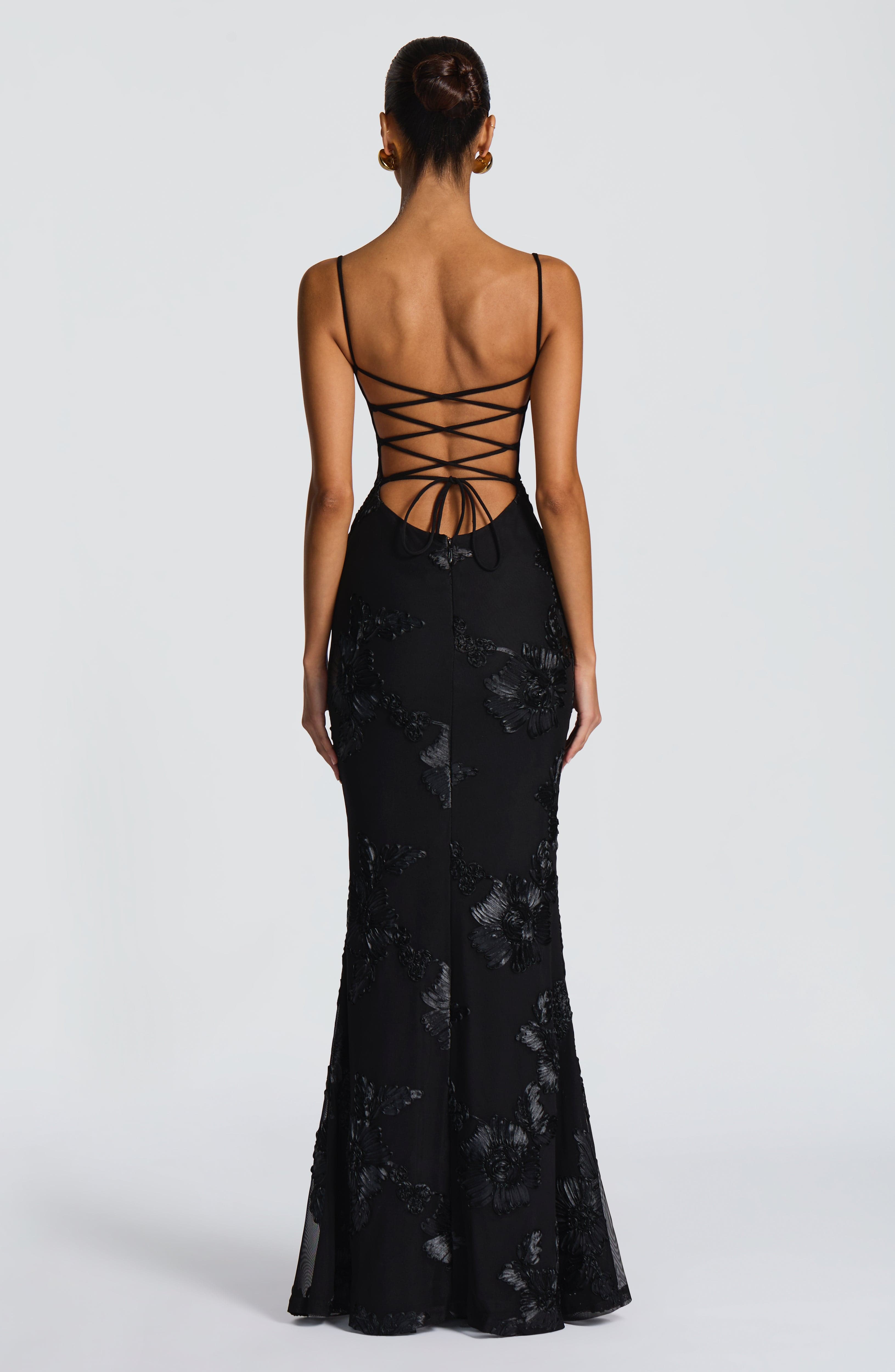 Robe maxi en velours pour femme