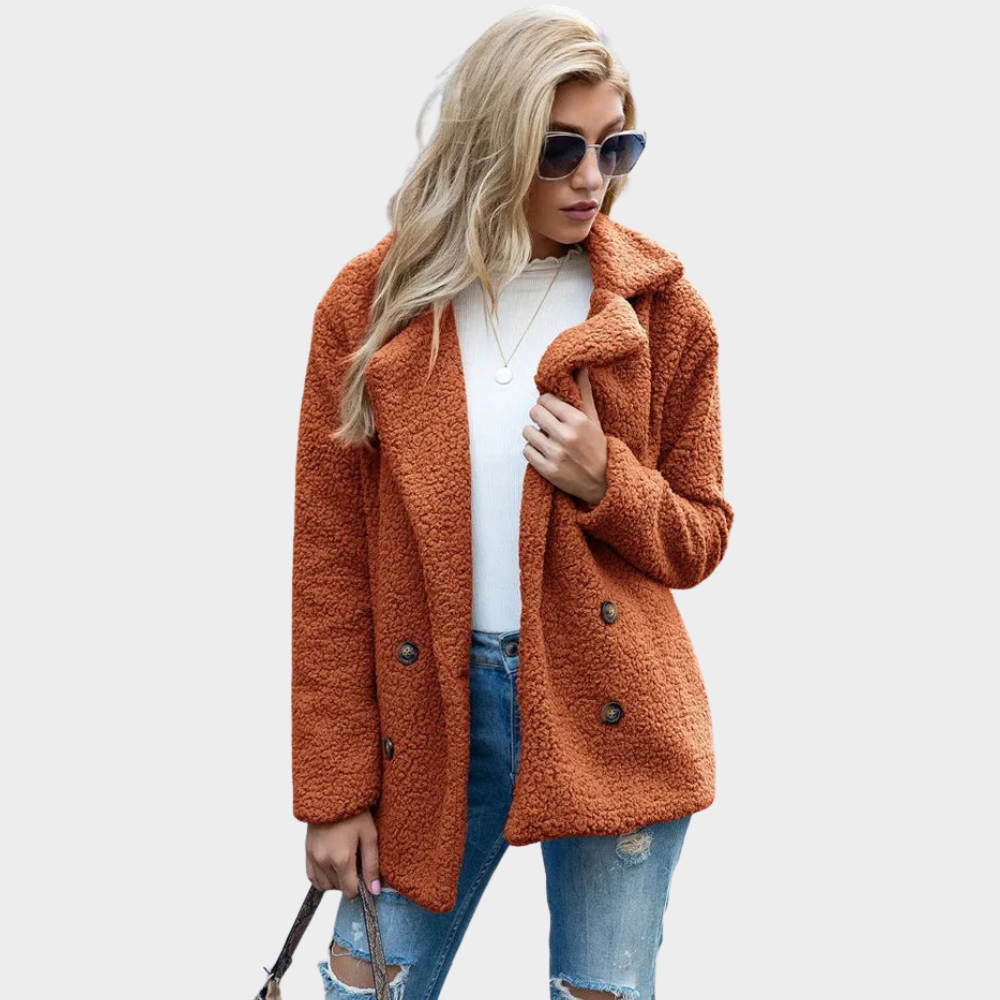 Manteau Teddy confortable à col pour un style hivernal chic