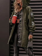 Veste à capuche à manches longues pour femme