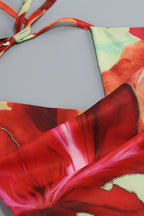 Robe longue à imprimé floral tropical
