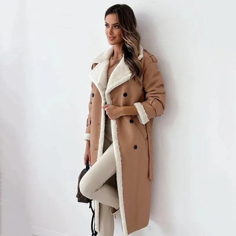 Sophie Paris | Manteau en laine avec doublure en fausse fourrure