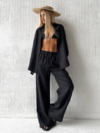 Ensemble en lin avec pantalon et short pour l'été