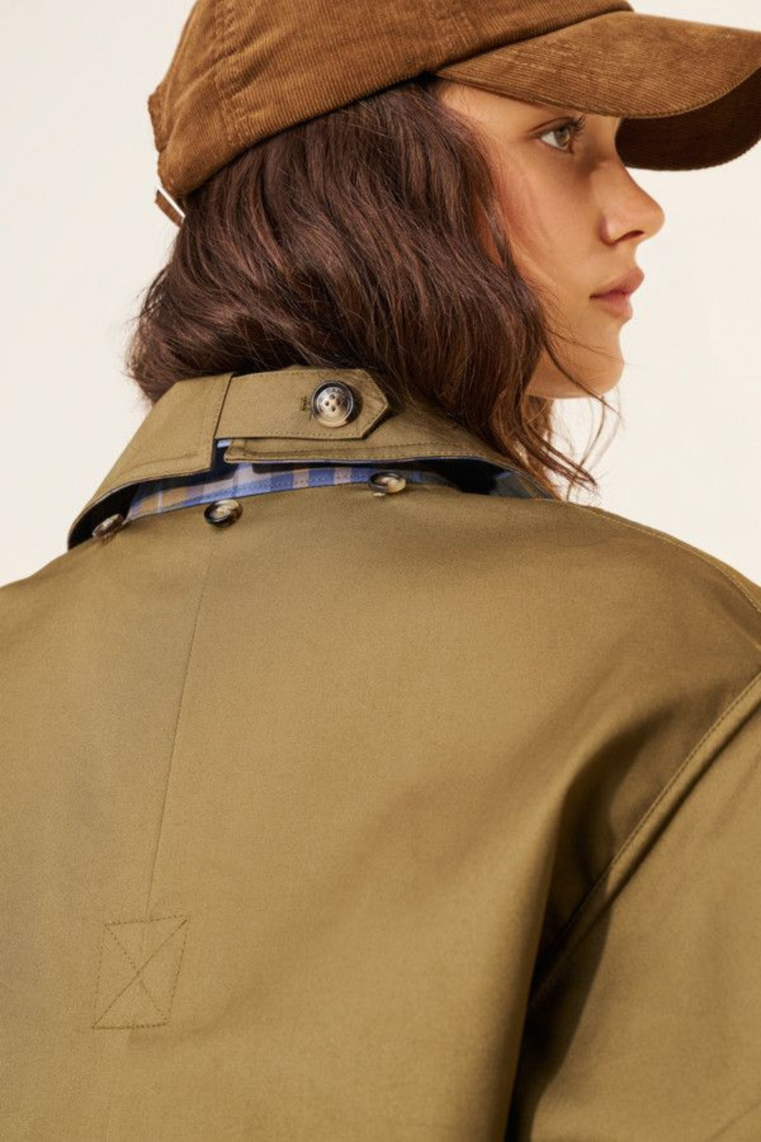 Trench-coat court réversible – Style superposé chic