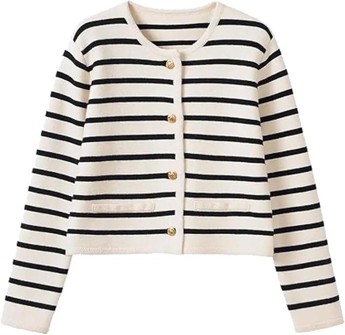 Pull en tricot rayé confortable pour les superpositions d'automne