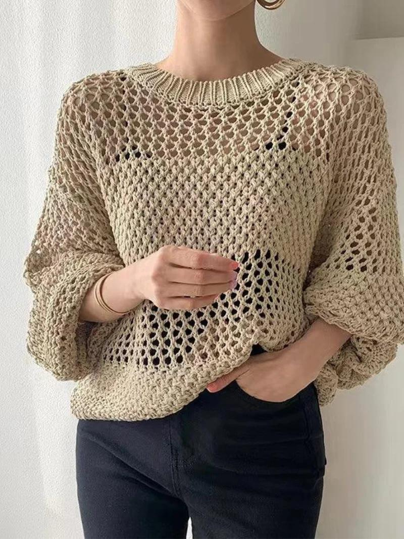 Pull léger en crochet maille ouverte