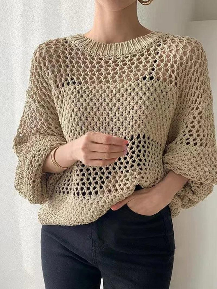 Pull léger en crochet maille ouverte