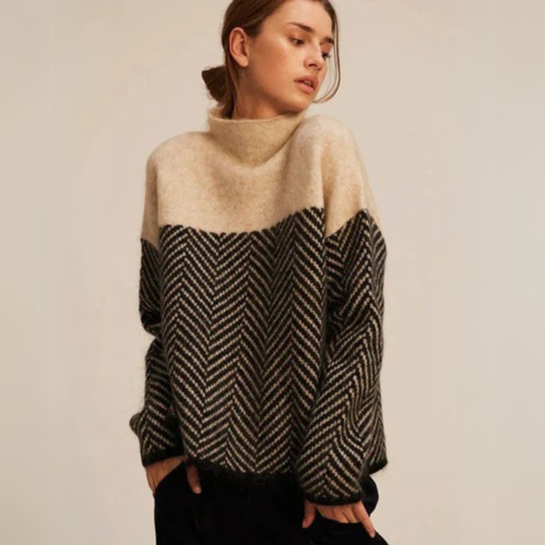 Pull à col roulé en maille épaisse confortable