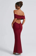 Robe maxi dos nu sans bretelles pour femmes