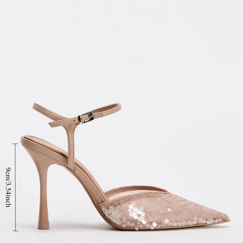 Isabelle Moreau® | Glitzernde Spangen-Pumps mit Pailletten