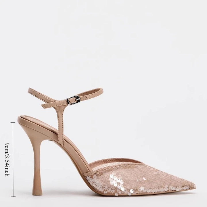 Isabelle Moreau® | Glitzernde Spangen-Pumps mit Pailletten