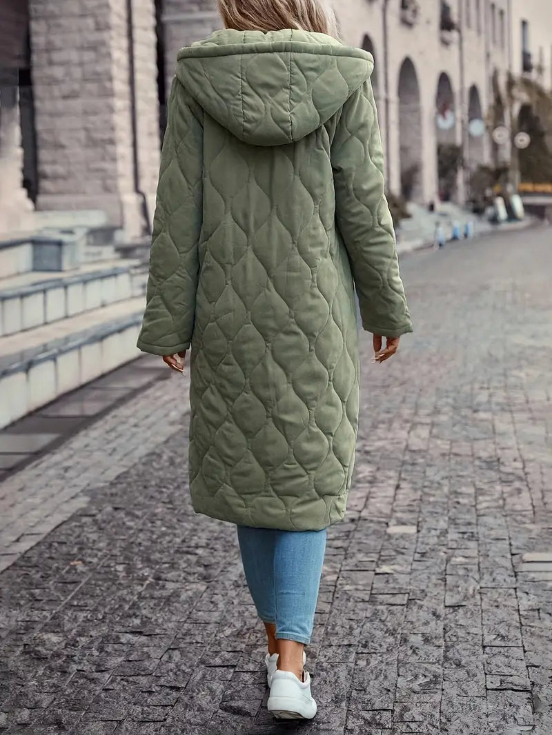 Manteau matelassé en coton confortable avec capuche et manches longues