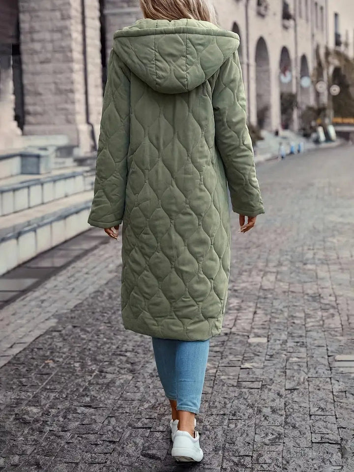 Manteau matelassé en coton confortable avec capuche et manches longues