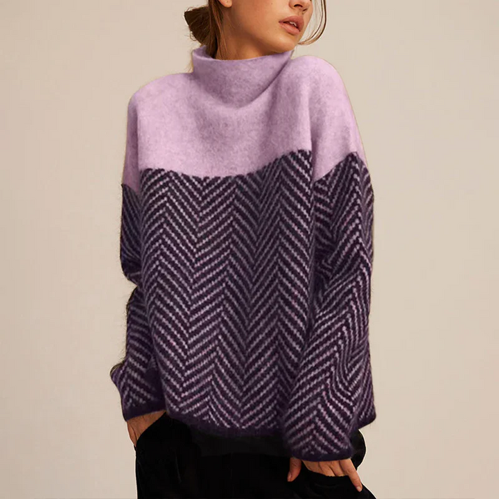 Pull à col roulé en maille épaisse confortable