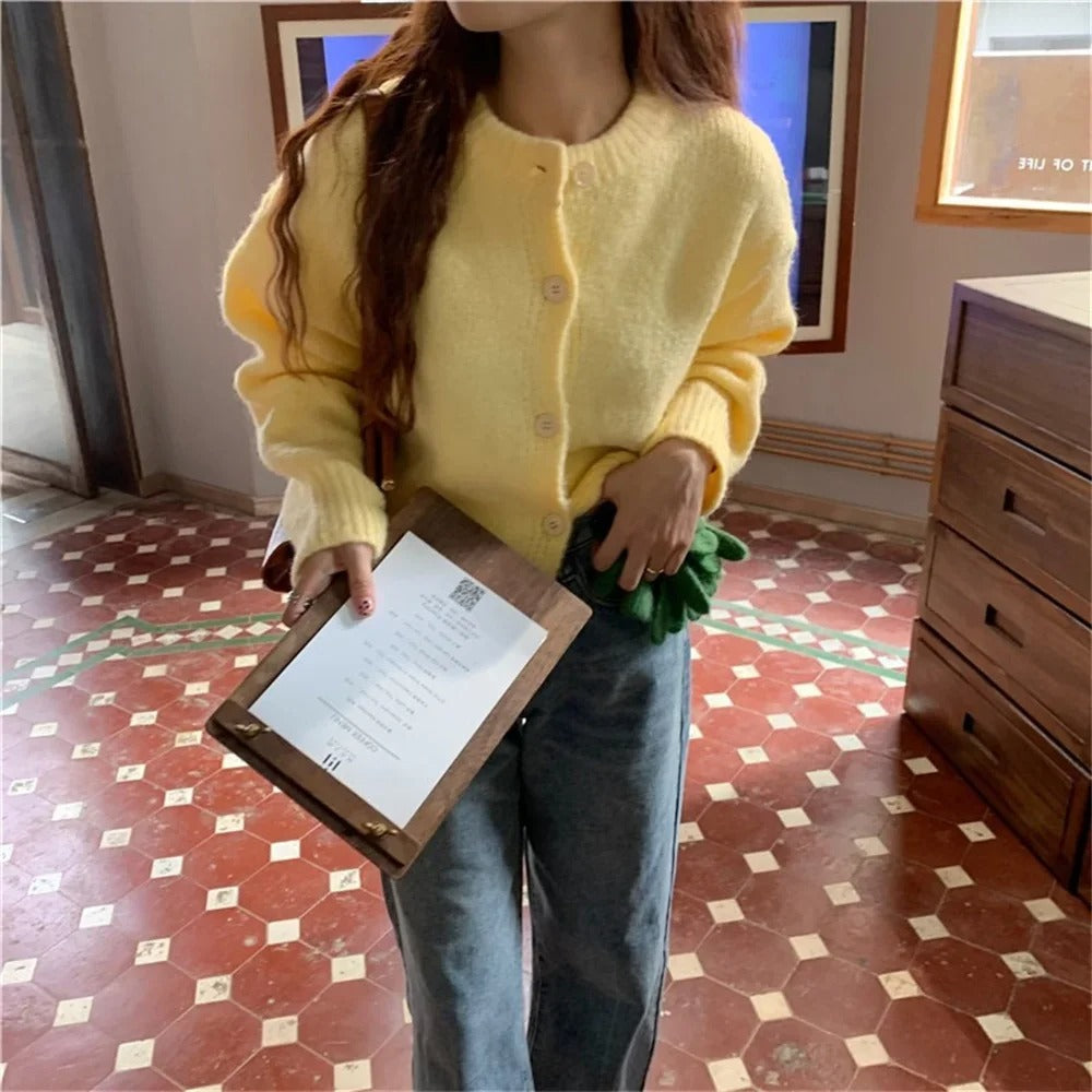 Cardigan en tricot décontracté et confortable