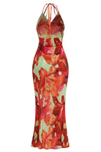 Robe longue à imprimé floral tropical