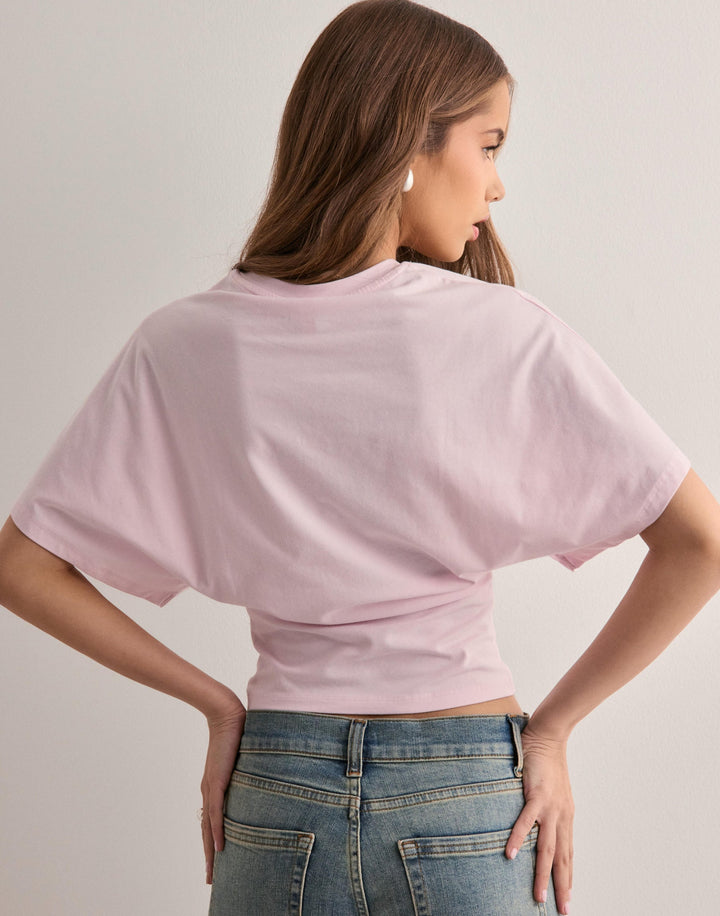 T-shirt ample en coton à manches larges détendues