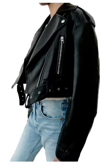 Veste Moto Biker en Cuir Noir Classique
