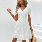 Sophie Paris | Mini-robe dos nu à manches bouffantes et col en V