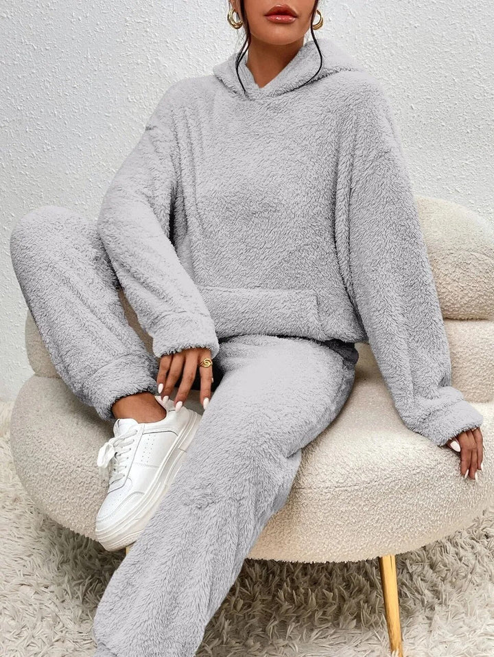 Ensemble de détente deux pièces en peluche douillette pour femmes