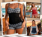 Tankini femme élégant avec culotte assortie, vue arrière