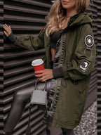 Veste à capuche à manches longues pour femme