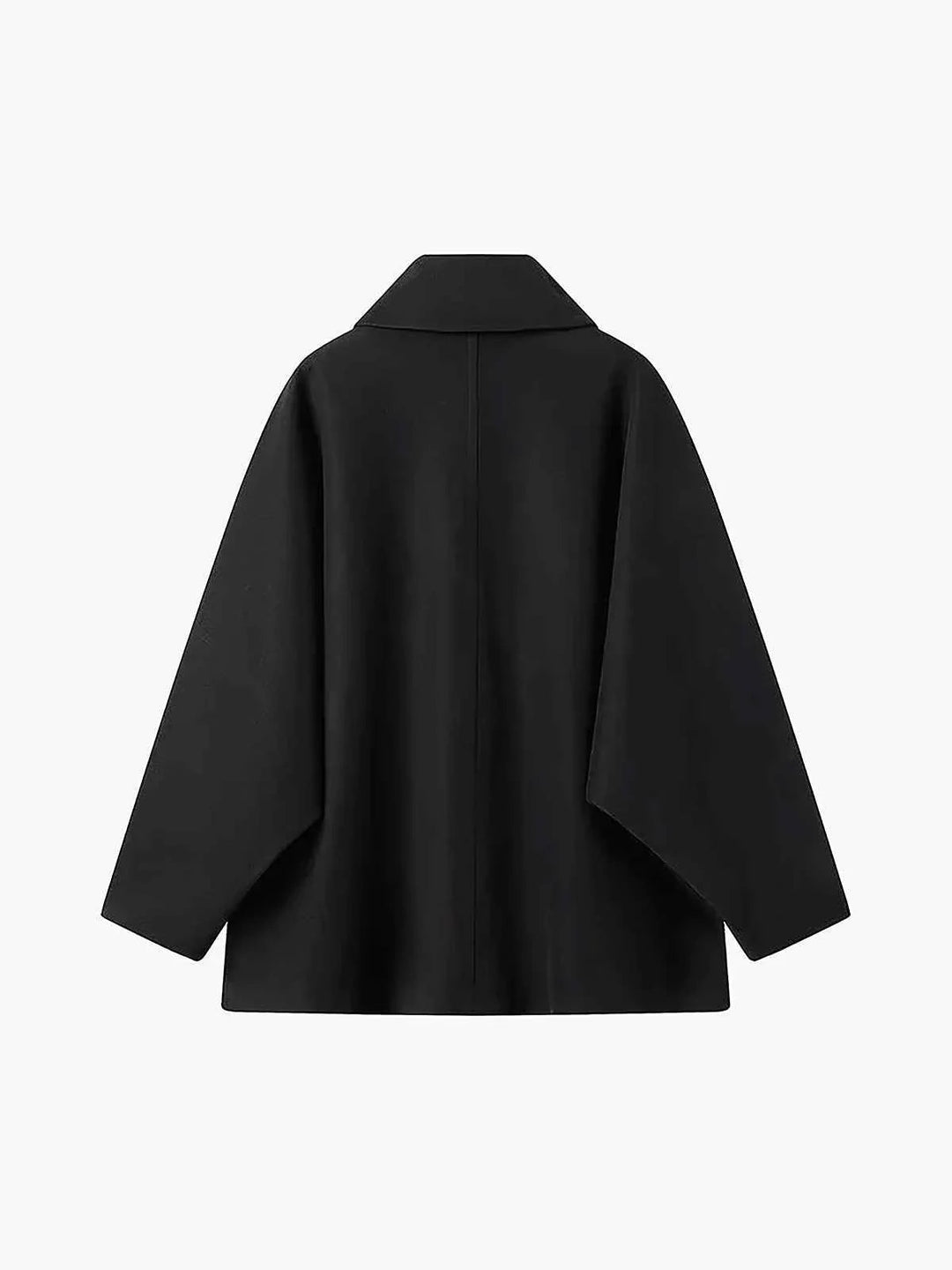 Manteau d'hiver oversize pour femme avec col à revers et boutons asymétriques
