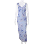 Robe Maxi Dos Nu Plongeant Fleurie Mode Été