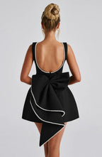 Robe de cocktail pour femme à dos noué