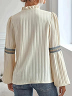 Blouse Femme Col V Haut Élégant