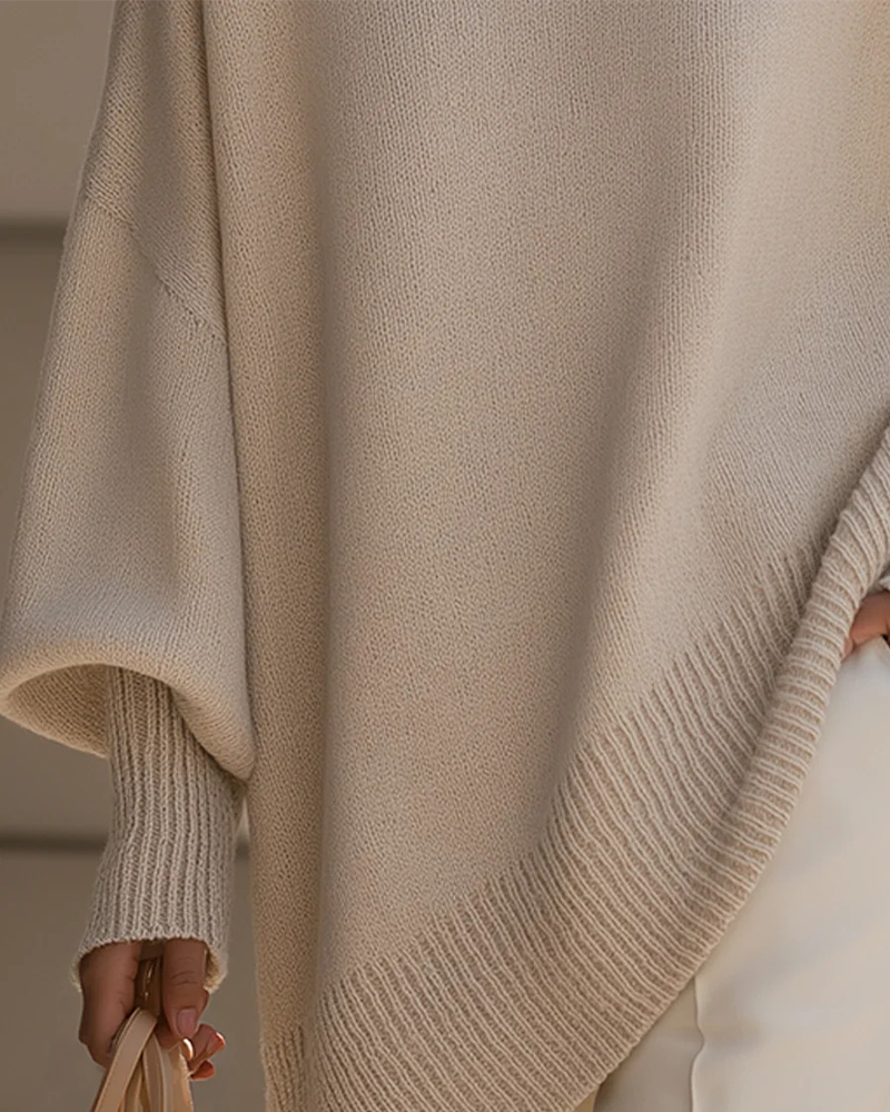 Pull col rond coupe décontractée