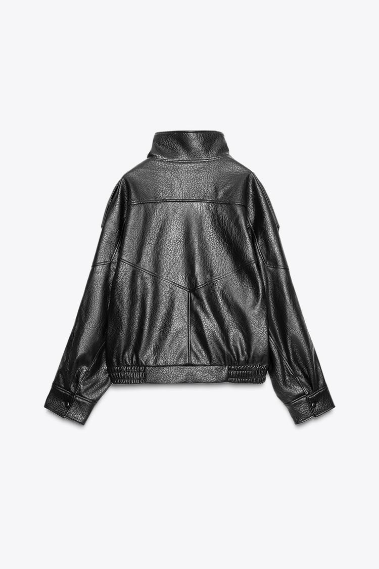 Veste en simili cuir noir