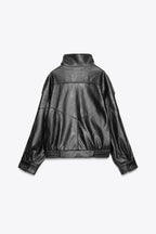 Veste en simili cuir noir